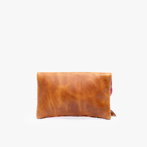 Leather La Doble Clutch with Weaving