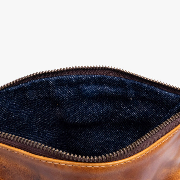 Leather La Doble Clutch with Weaving