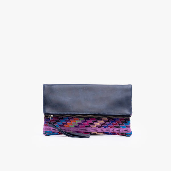 Leather La Doble Clutch with Weaving
