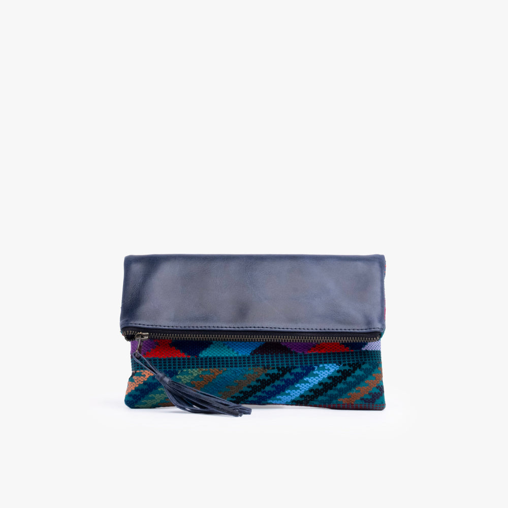 Leather La Doble Clutch with Weaving