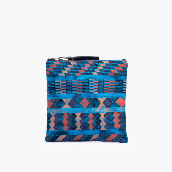 La Doble Leather Clutch with Hand Weaving