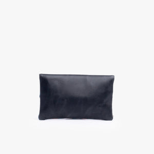 La Doble Leather Clutch with Hand Weaving