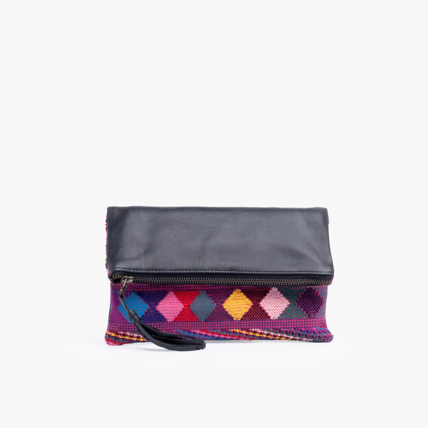 Leather La Doble Clutch with Weaving