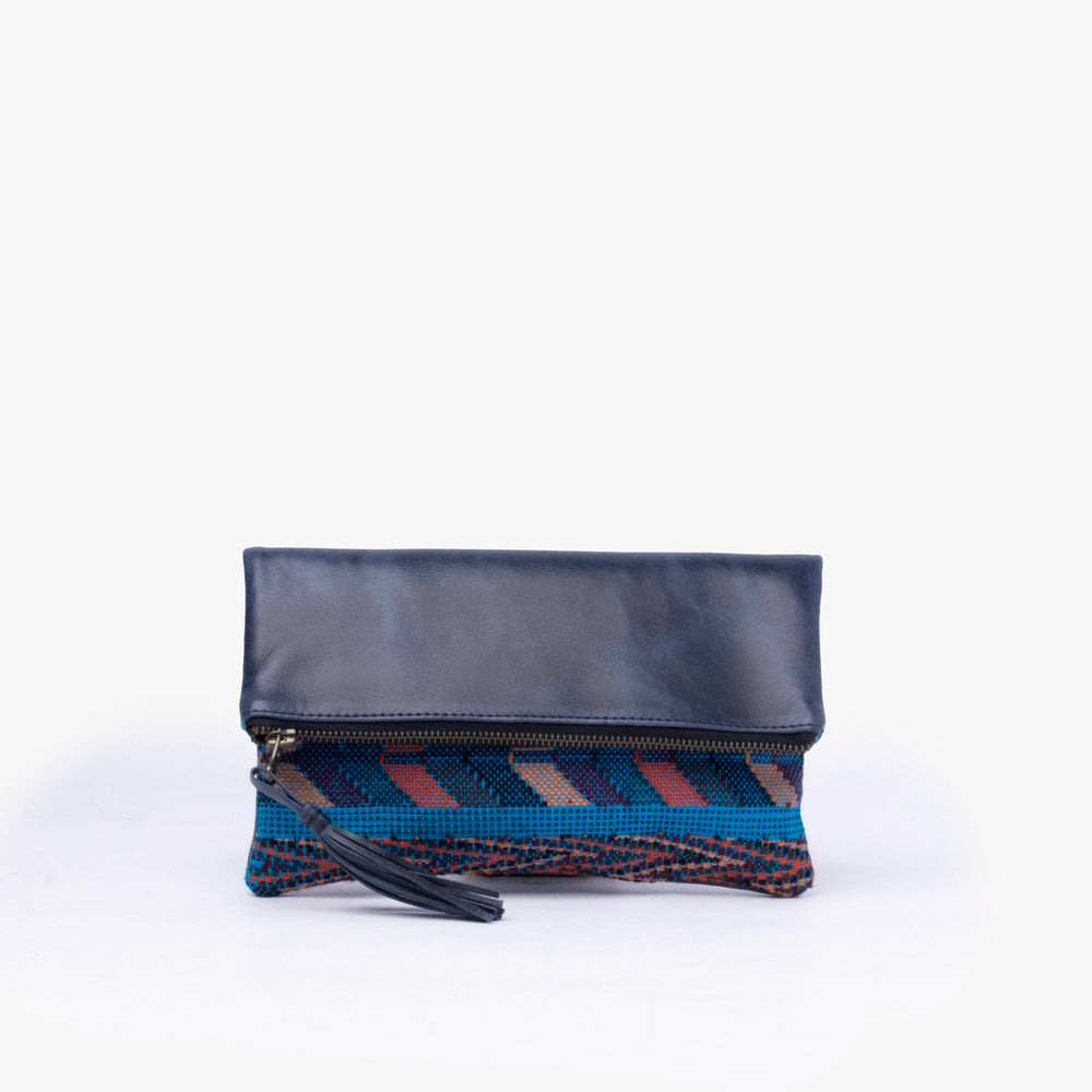 Leather La Doble Clutch with Weaving