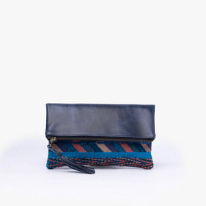 Leather La Doble Clutch with Weaving