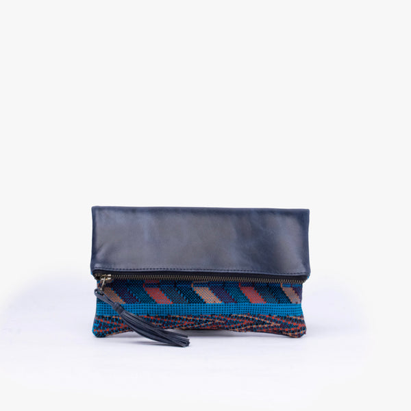 Leather La Doble Clutch with Weaving