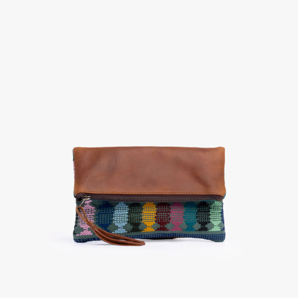 Leather La Doble Clutch with Weaving