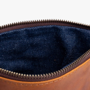 Leather La Doble Clutch with Weaving