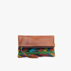Leather La Doble Clutch with Weaving