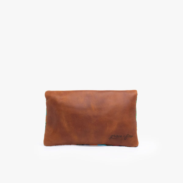 Leather La Doble Clutch with Weaving