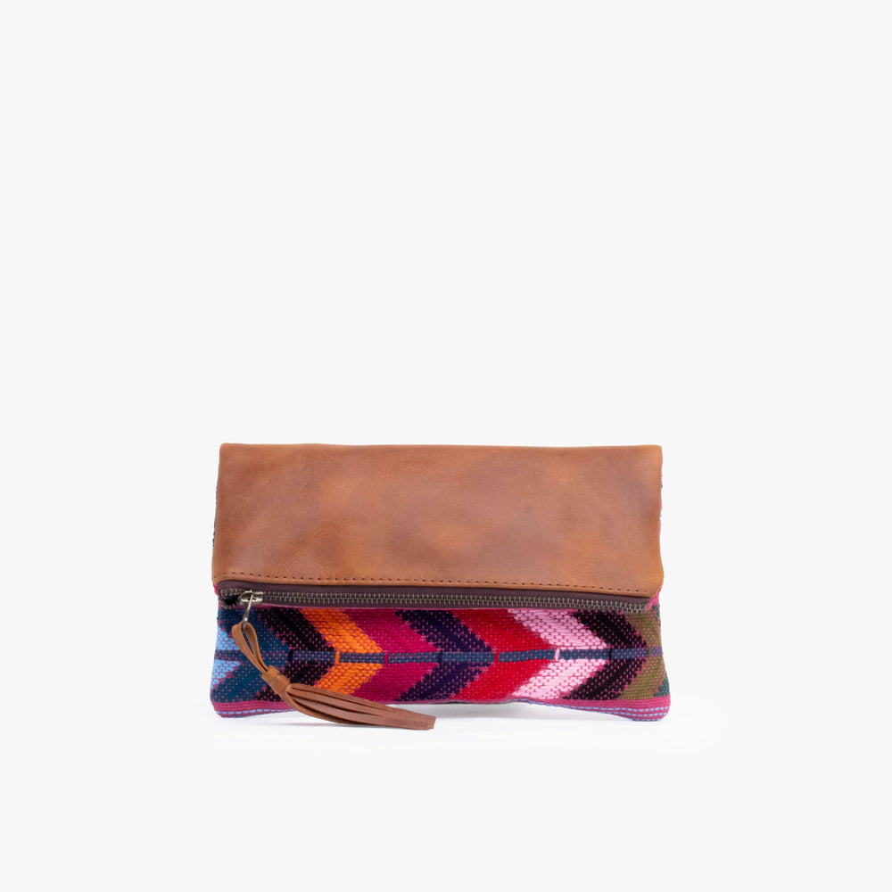 Leather La Doble Clutch with Weaving