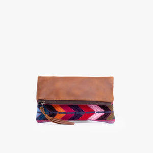Leather La Doble Clutch with Weaving