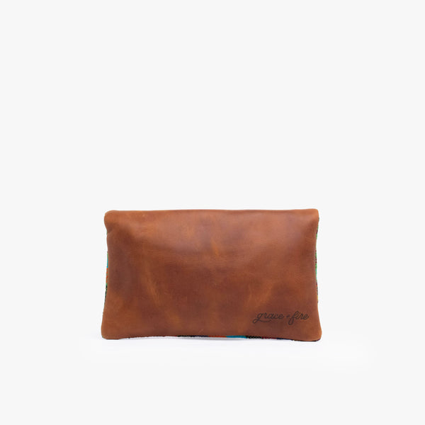 Leather La Doble Clutch with Weaving
