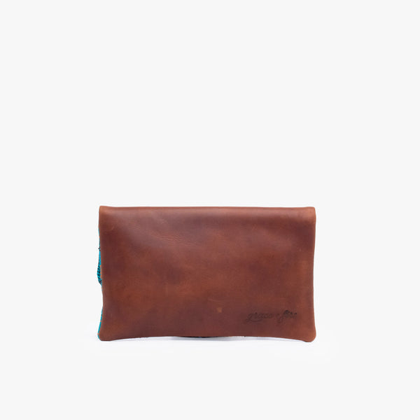 Leather La Doble Clutch with Weaving