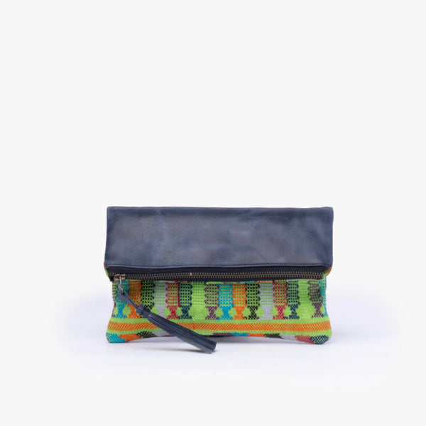 Leather La Doble Clutch with Weaving