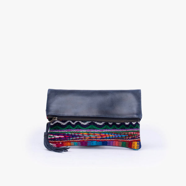 Leather La Doble Clutch with Weaving