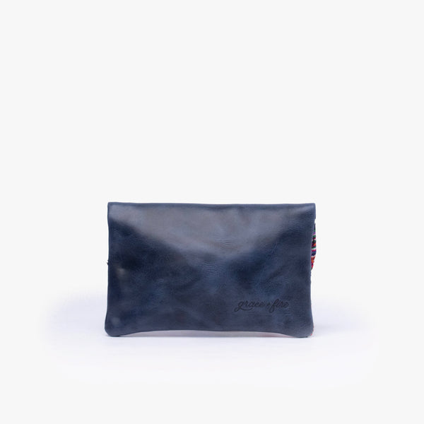 Leather La Doble Clutch with Weaving