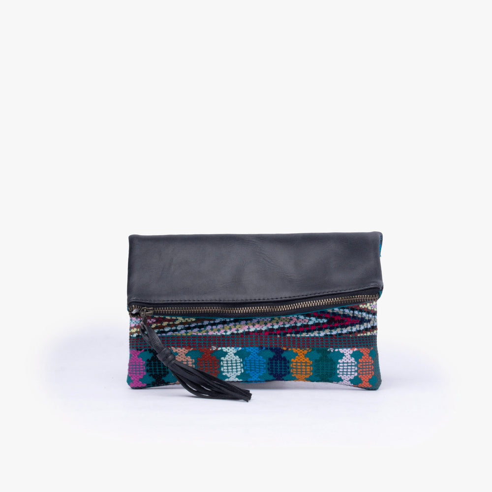Leather La Doble Clutch with Weaving