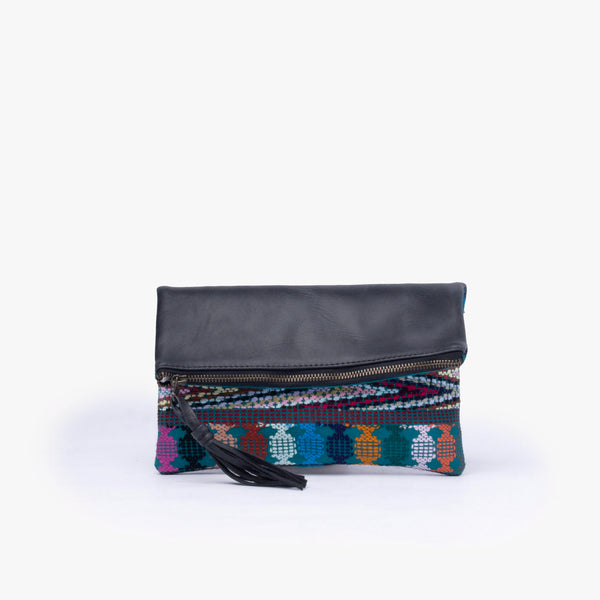 Leather La Doble Clutch with Weaving