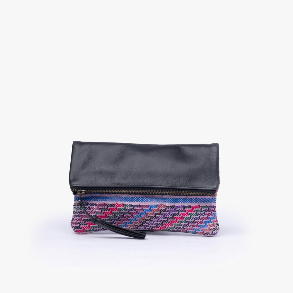 Leather La Doble Clutch with Weaving