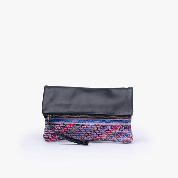 Leather La Doble Clutch with Weaving