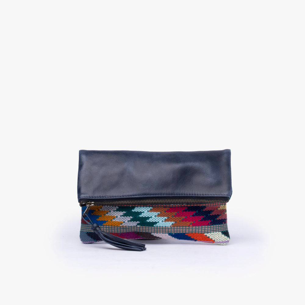 Leather La Doble Clutch with Weaving