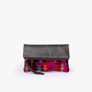 Leather La Doble Clutch with Weaving