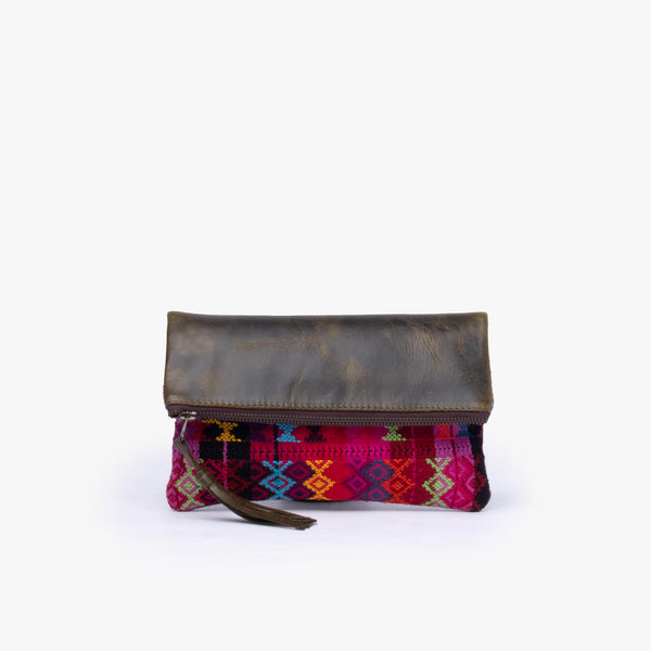 Leather La Doble Clutch with Weaving